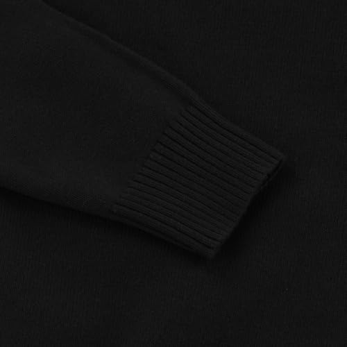 GLEAMING GRAIN Kids Turtleneck Sweaters Pullover Kids Toddler Long Sleeve Lapel Sweater Cotton Boys and Girls 3-10 Years Black - Image 3
