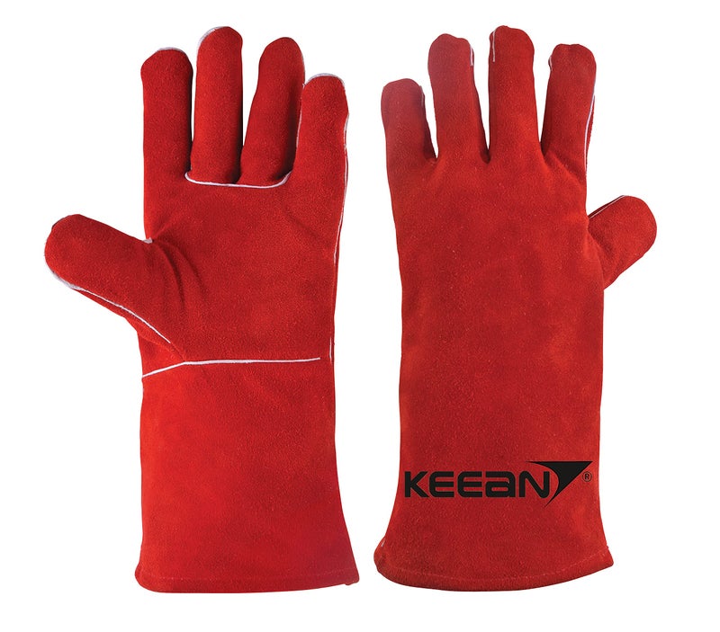 KEEAN ARC/MIG/TIG 14 inch Welding Gloves Heat&Fire Resistant Leather Cut Proof Gaunlets Kevlar Stitching, Extreme High Temperature Hot Metal Thermal Work Safety Protective Heavy Duty - Image 1