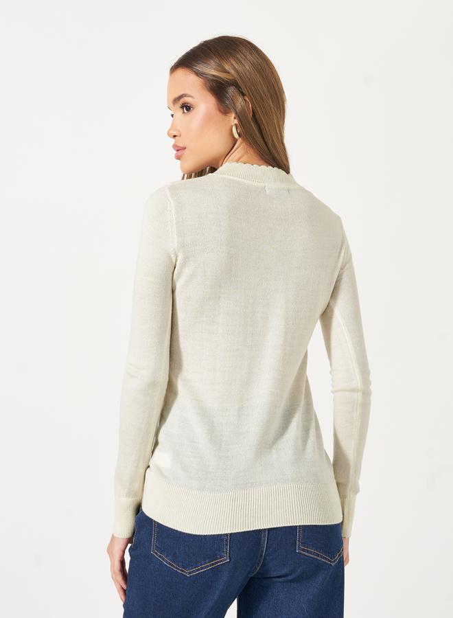 Styli Slim Fit Regular Length Textured Knit Sweater - Image 4