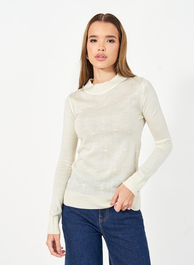 Styli Slim Fit Regular Length Textured Knit Sweater - Image 2