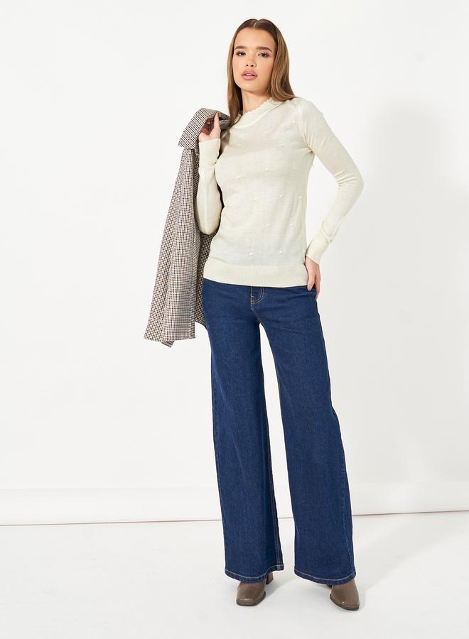 Styli Slim Fit Regular Length Textured Knit Sweater - Image 1