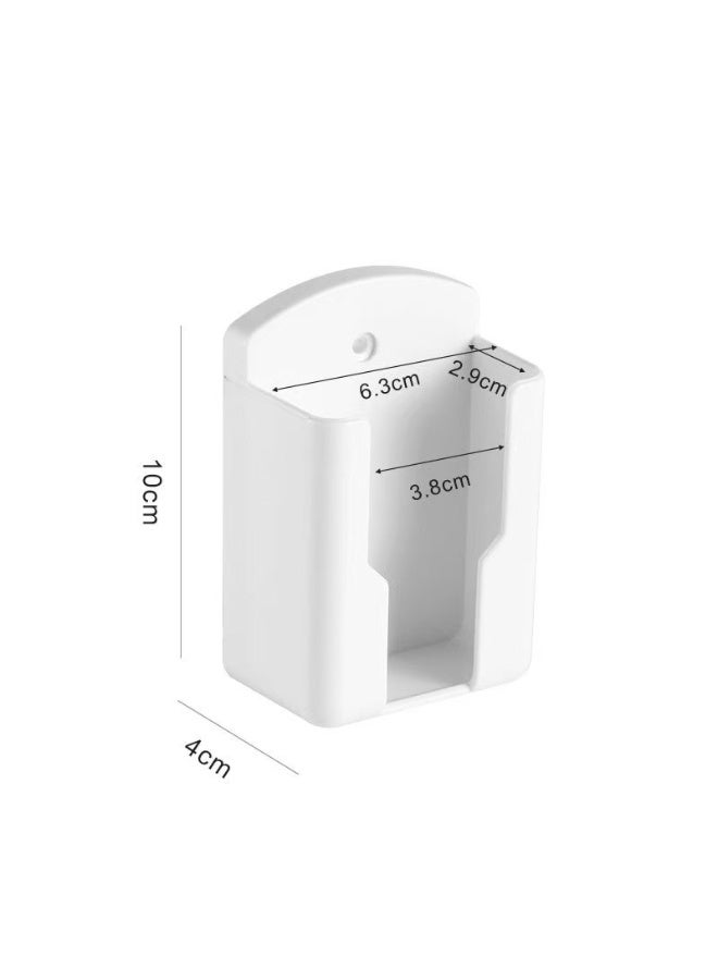 منظم جهاز التحكم عن بعد مثبت على الحائط - قطعتان - حامل تخزين بلاستيكي متعدد الأغراض للتلفزيون ومكيف الهواء ولوازم المكتب بلمسة نهائية مصقولة وتصميم موفر للمساحة وسهل التركيب