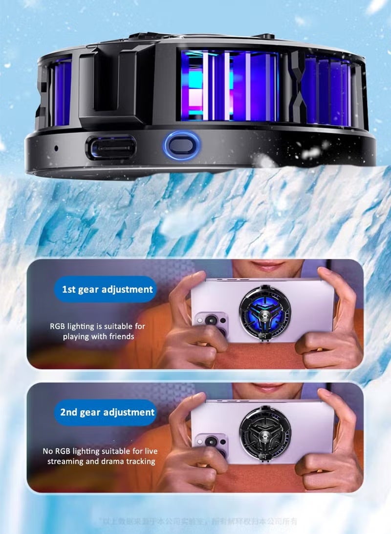 نيس آرت Mobile Cooler Semiconductor,عرض درجة الحرارة في الوقت الحقيقي,دورة اللون الخلية شبه الموصلات الهاتف مبرد متوافق مع الهاتف / التبديل / وسادة / الكمبيوتر المحمول,مناسبة للألعاب,في الهواء الطلق فلوغ - Image 4