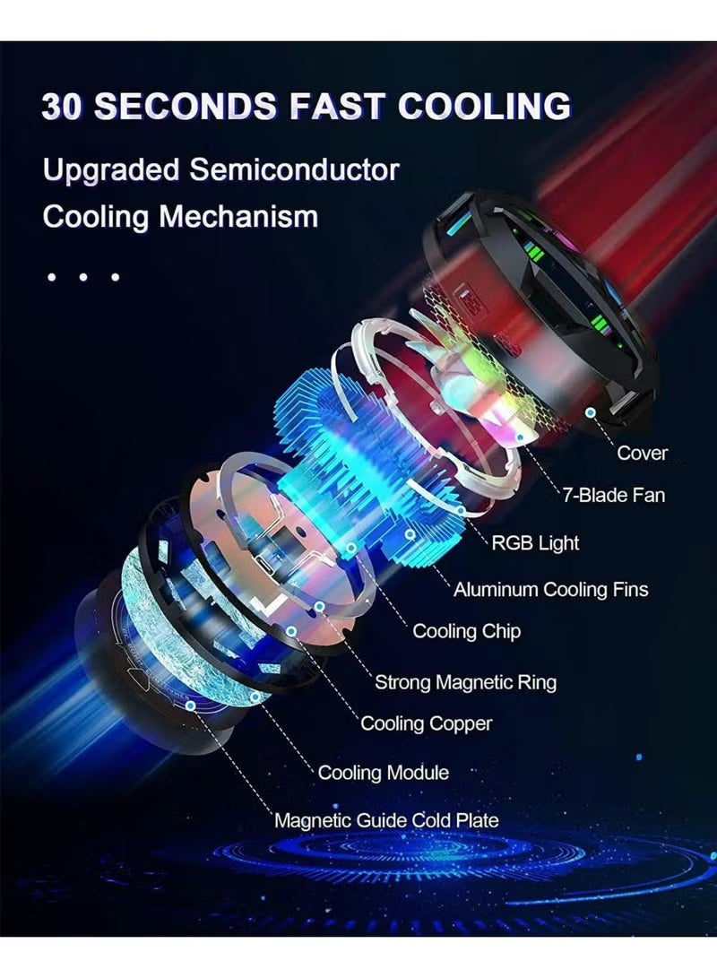 نيس آرت Mobile Cooler Semiconductor,عرض درجة الحرارة في الوقت الحقيقي,دورة اللون الخلية شبه الموصلات الهاتف مبرد متوافق مع الهاتف / التبديل / وسادة / الكمبيوتر المحمول,مناسبة للألعاب,في الهواء الطلق فلوغ - Image 5