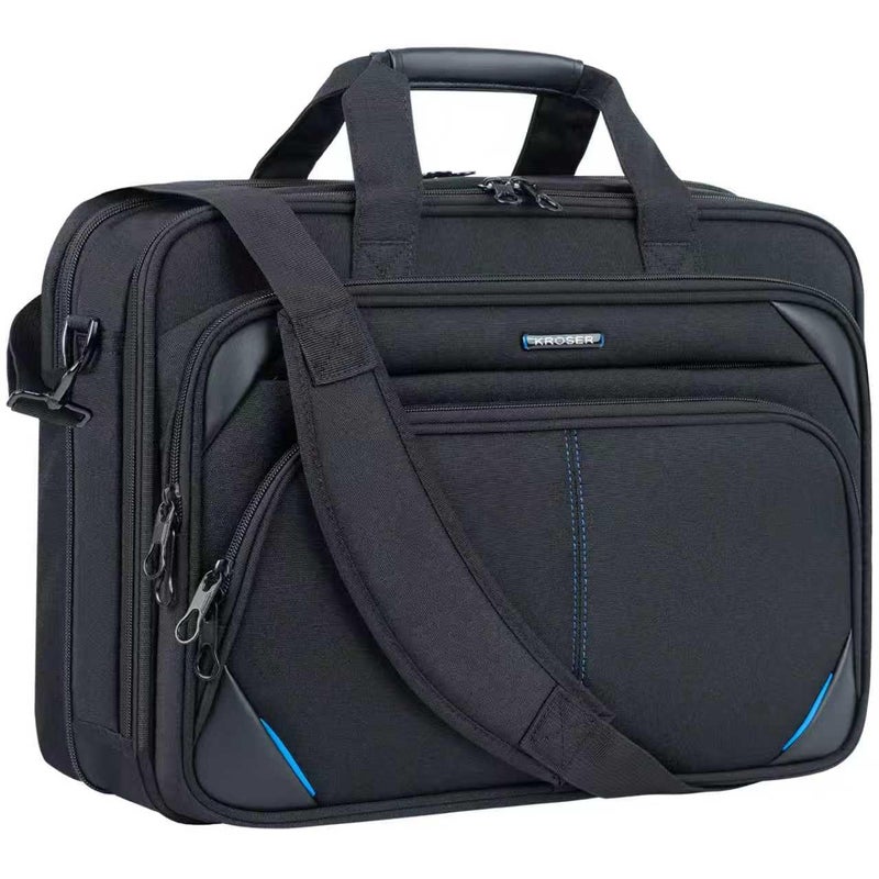 KROSER Laptop Bag 17.3 Inch Premium Laptop Briefcase, Expandable Laptop Shoulder Messenger Bag Durable Computer Case - Image 1