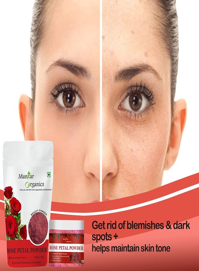 ManHar Organics Rose Petal Powder 500gm | Antioxidant Support To Revitalize Skin Health | for Skin & Hair with Vitamin Enriched, Fairness, Tanning & Glowing Face Pack Mask - Image 2