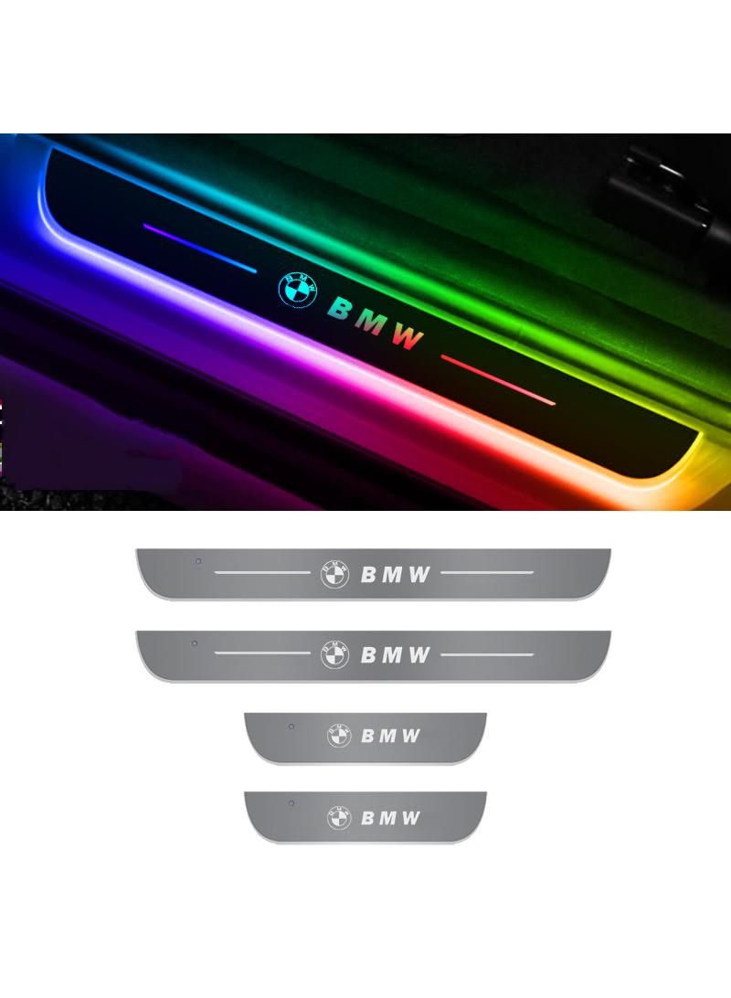 general 4 Pieces Led Car Door BMW Logo Car Threshold Light Door Welcome Pedal Ambient Light Set - Image 1
