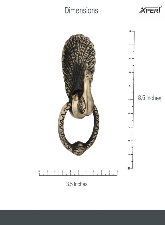 Xpert Sarang Antique Door Knocker for Main Door Pack of 1 by Xpert Brass Decorative Items for Living Room Antique Home Decor Items Interior Decoration Items Brass Pooja Items & Door Accessories for Home - Image 4