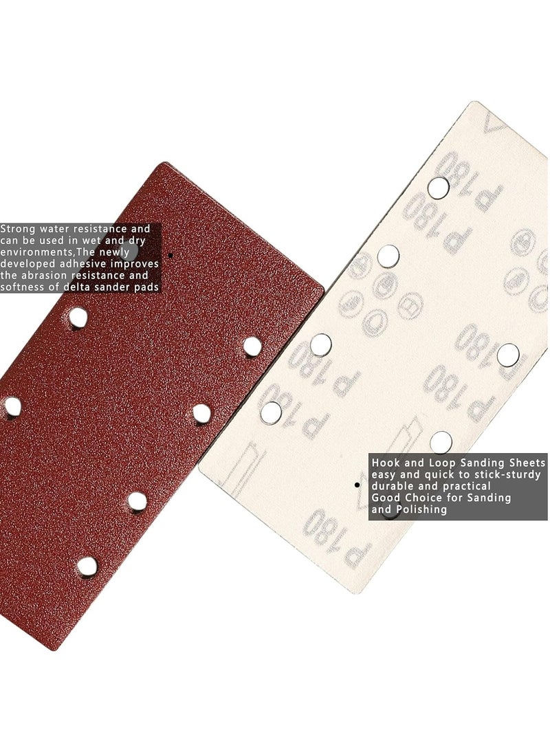 KASTWAVE 48-Piece Sanding Pad Set, 93 x 185 mm - Square Hook and Loop Sanding Sheets in Assorted Grits (40/60/ 80/120/ 180/240/ 320/400) for Rectangular Sanders - Image 4