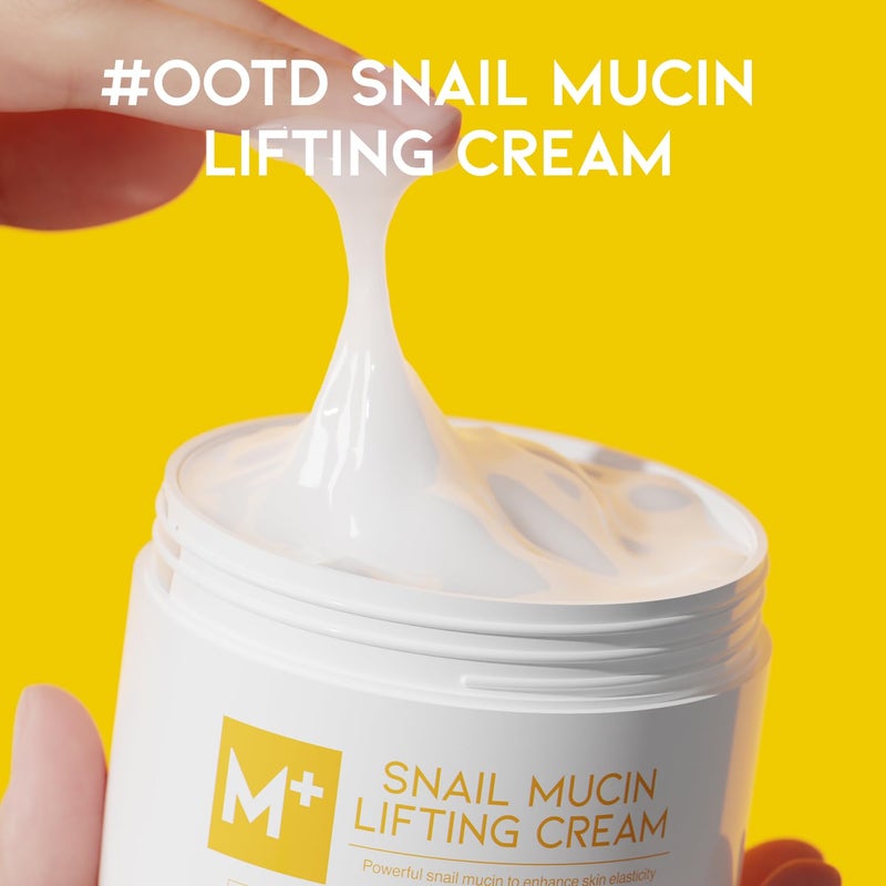 #OOTD Snail Mucin Moisturizer Cream For Face, Lifting & Deep Hydrating Ceam For Face And Neck, Anti Aging, Smoothing, Korean Skincare For Glass Skin (3.38 Fl Oz) - Image 2