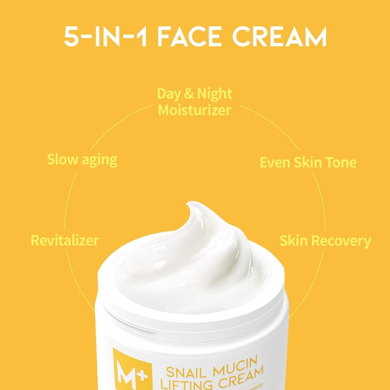 #OOTD Snail Mucin Moisturizer Cream For Face, Lifting & Deep Hydrating Ceam For Face And Neck, Anti Aging, Smoothing, Korean Skincare For Glass Skin (3.38 Fl Oz) - Image 3