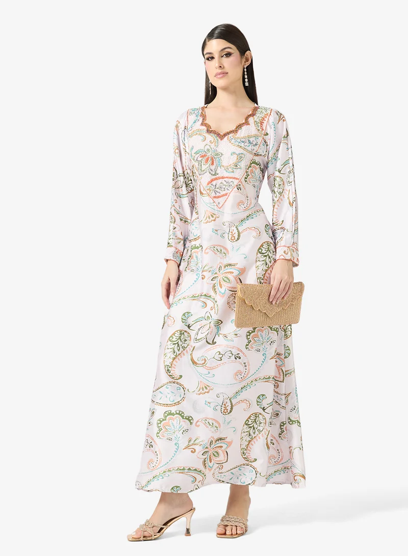 Arabian Closet  Embellished Belted Jalabiya for Women | Best Price UAE