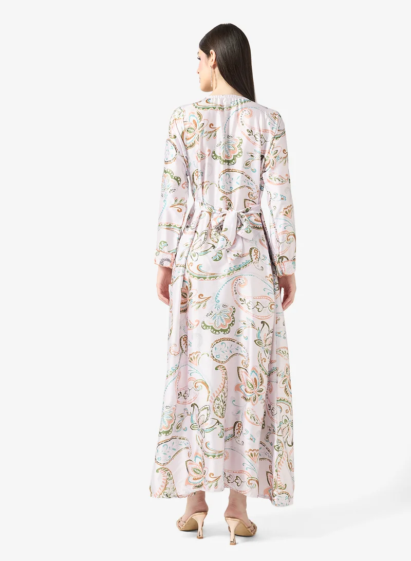 ارابيان كلوزيت Embellished Belted Jalabiya