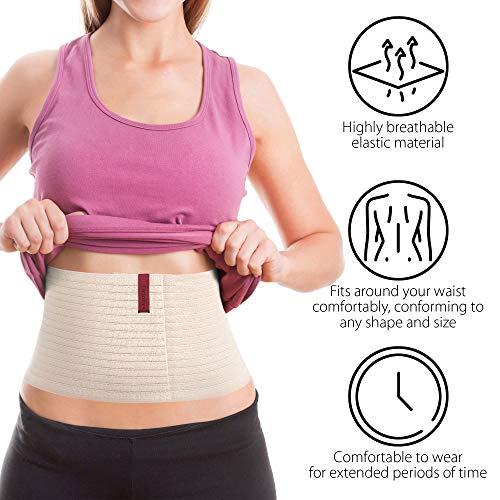 ORTONYX 6.25" Abdominal Binder for Men and Women/Postpartum Post-operative Post-surgery Wrap/Abdomen Navel Umbilical Hernia Support Belt / 524006 Beige 3XL Plus Size - Image 4