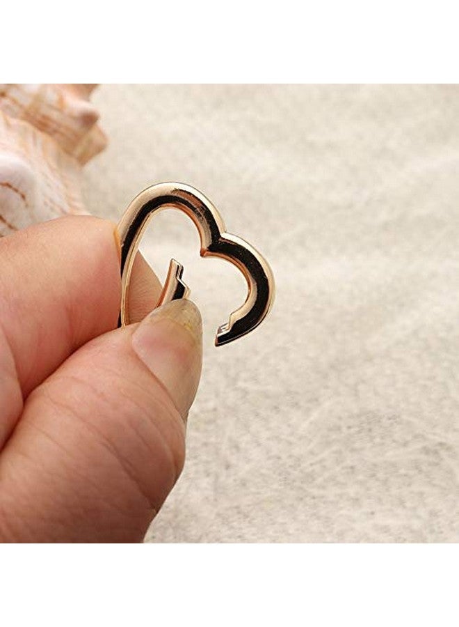 SUKPSY 8 Pcs Heart Swivel Spring Clasps Carabiner Buckle Metal Spring Key Chain Hook Clasps Hardware Accessories For Handbag Diy Bags Key Rings And Craft Making  - Image 2