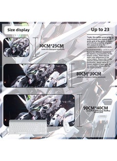 Mouse Pad Oversized Gundam Computer Keyboard Pad Cartoon Game Mouse Pad Boys E-sports Computer Thickened Desk Pad-Color:900*400*2mm-Pattern:Up To 23