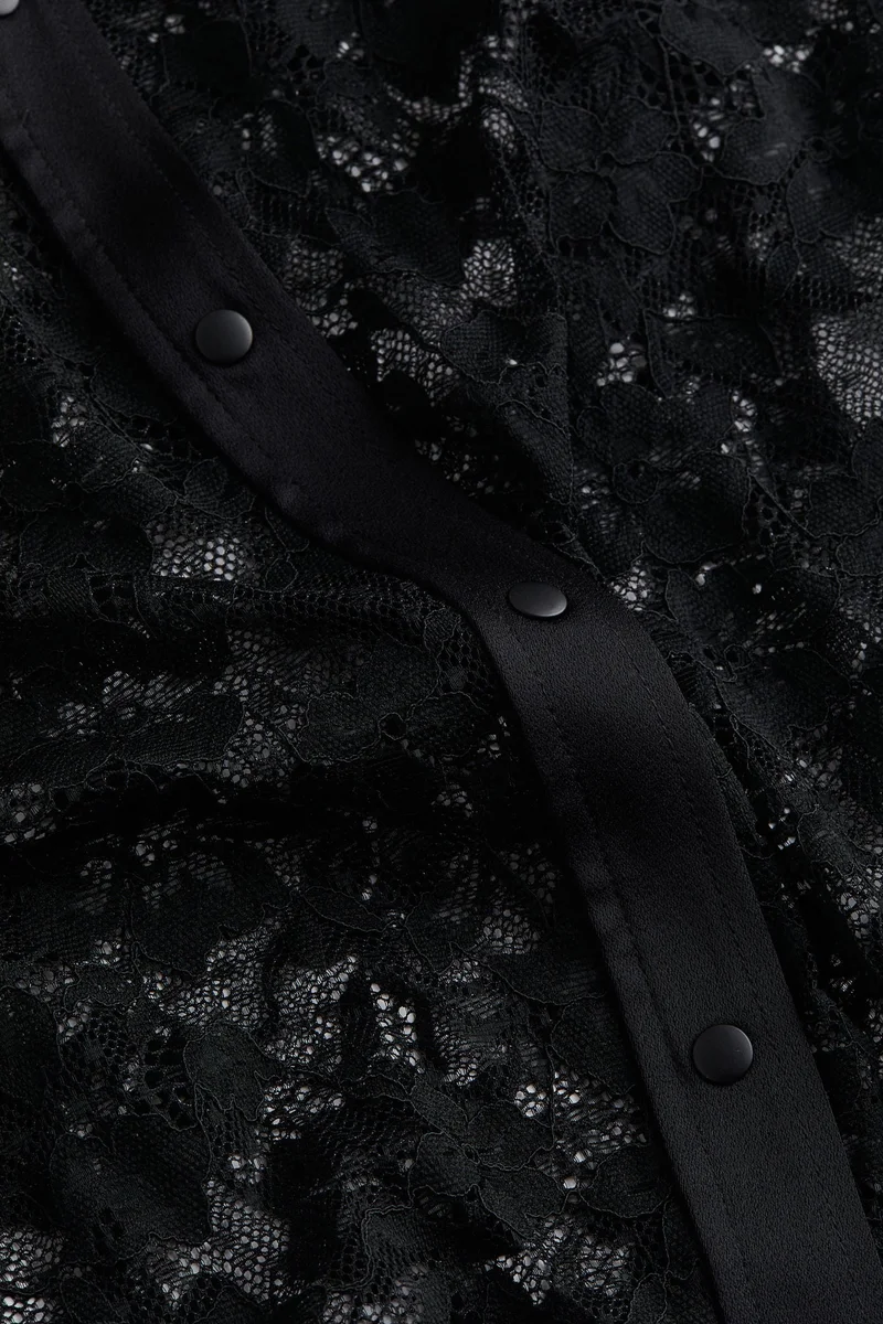 اتش اند ام Lace Button Down Shirt