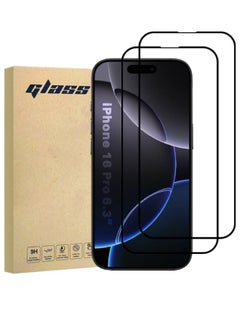 Glass 2 Pack iPhone 16 Pro Screen Protector, [9H Hardness][Touch Sensitive][Anti Fingerprint][Anti Scratch][Bubble Free], HD Full Cover Tempered Glass Screen Protector for iPhone 16 Pro 6.3 inch (Boxed, 2PCS)  - Image 1