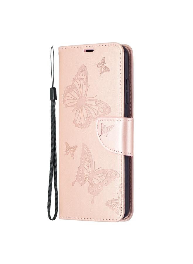 S-TOP Case For Nokia 1.4 Embossing Two Butterflies Pattern Horizontal Flip PU Leather Case with Holder & Card Slot & Wallet & Lanyard - Image 2