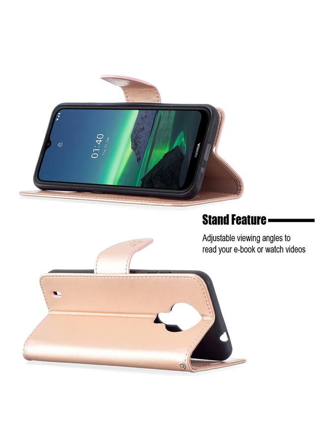 S-TOP Case For Nokia 1.4 Embossing Two Butterflies Pattern Horizontal Flip PU Leather Case with Holder & Card Slot & Wallet & Lanyard - Image 4