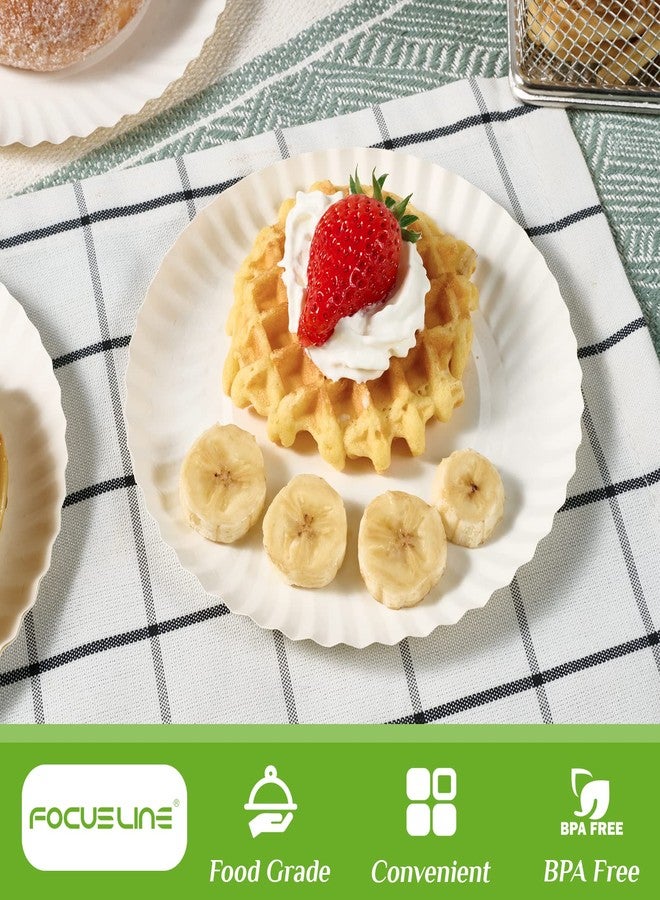 FOCUSLINE 6 Inch Paper Plates 1000 Count, White Paper Plates Uncoated, Everyday Disposable Dessert Plate 6" Small Plate Bulk 1000 Count - Image 2