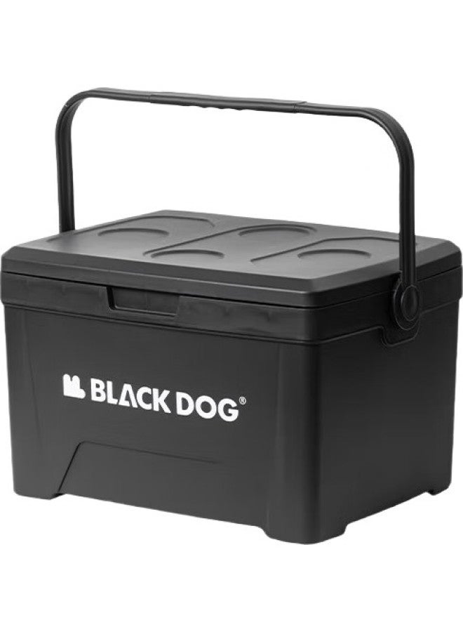 Black Dog صندوق تبريد خارجي من بلاك دوغ للتخييم والنزهات والتخزين البارد والحفاظ على الطعام والوجبات السريعة وصيد السمك، 25 لتر، أسود ليلي - Image 1