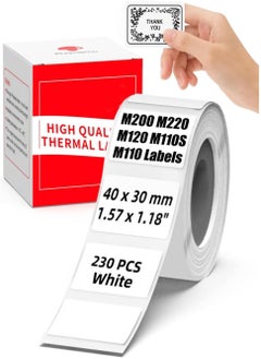 phomemo 1 Rolls M120/M110/M110S/M200/M220 Thermal Paper 1.57'' x 1.18''(40x30mm), Phomemo Multipurpose Barcode/FNSKU/FBA Labels, 230Labels/Roll, Black on White  - Image 2