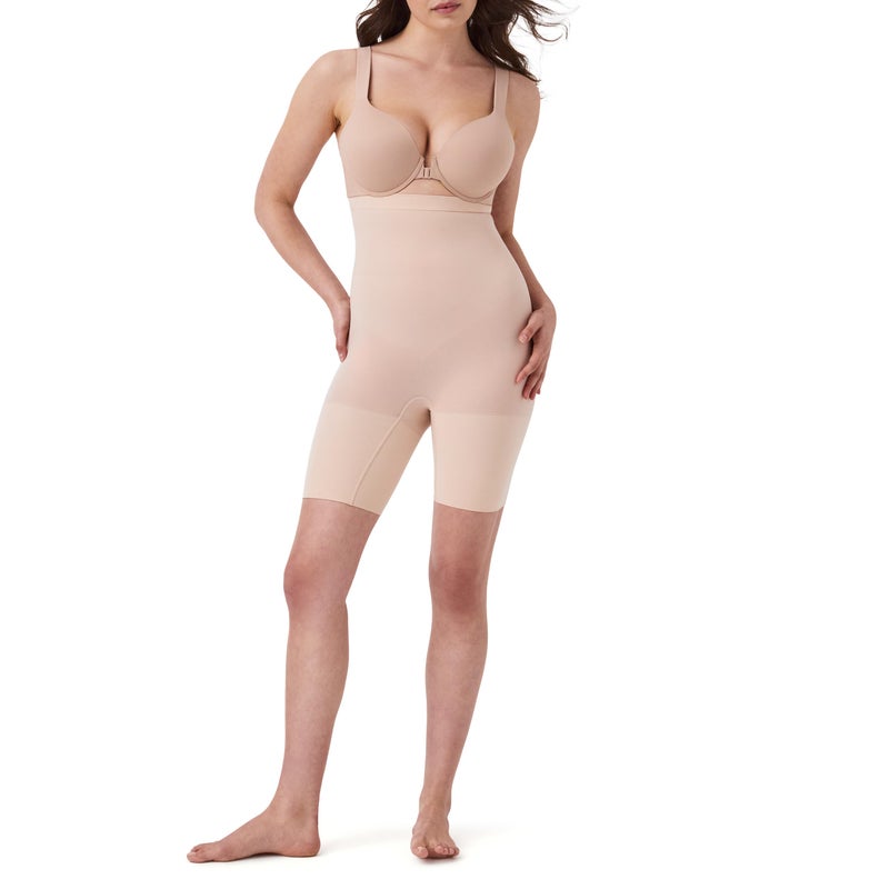 SPANX SPANXsculpt Seamless Power High-Waisted Mid-Thigh Short - Lightweight, All-Day Comfort - Core Control Shapewear - Soft Nude - Large - Image 1