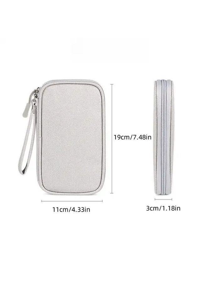 Gray Digital Accessory Storage Bag Waterproof Hard Drive Case For Power Bank USB Cable Travel - Image 4
