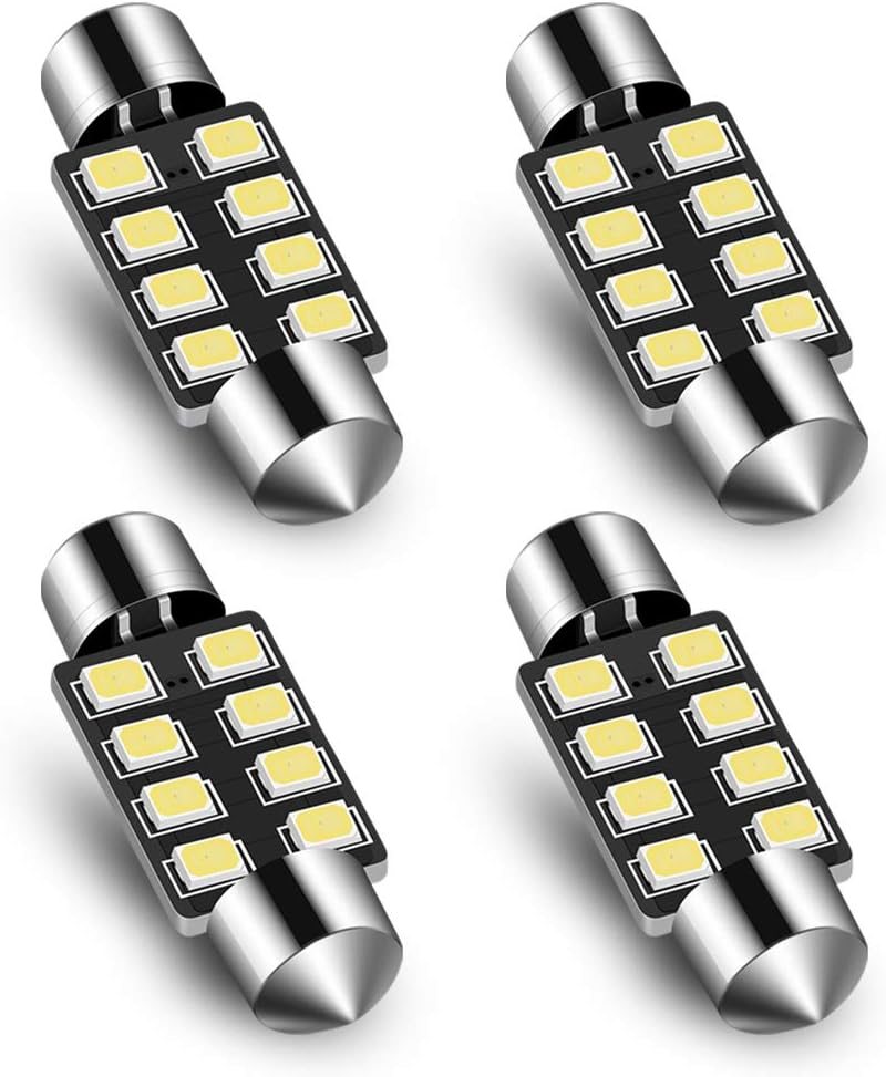 Audak Festoon LED Bulb 39mm 2835 8SMD Canbus Error Free Fit for Interior Dome Map Lights Door Courtesy Lights Trunk Lights License Plate Lights (Pack of 4) - Image 1