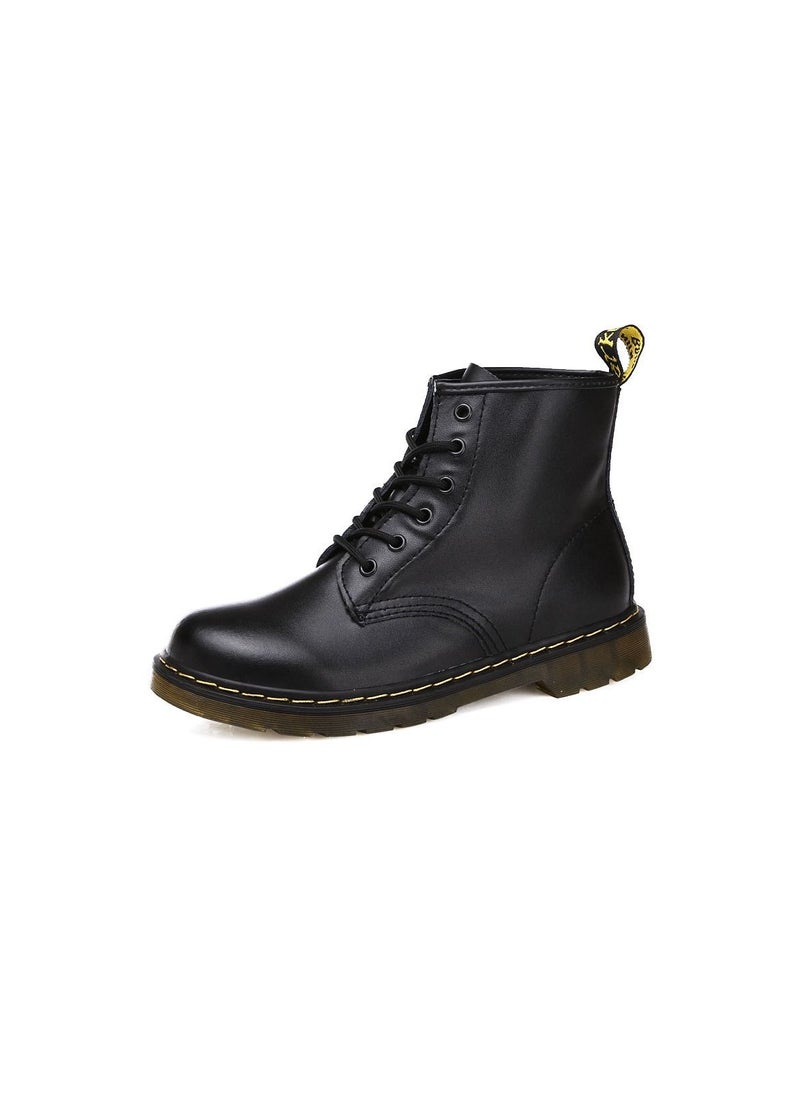 Loquat - Men Lace Up Martin Boots Black - Image 1