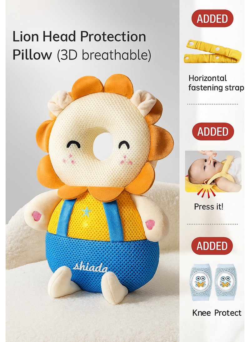 Baby Head Protection Pillow, Infant Walking Safety Cushion Backpack -- Lion Style  - Image 1