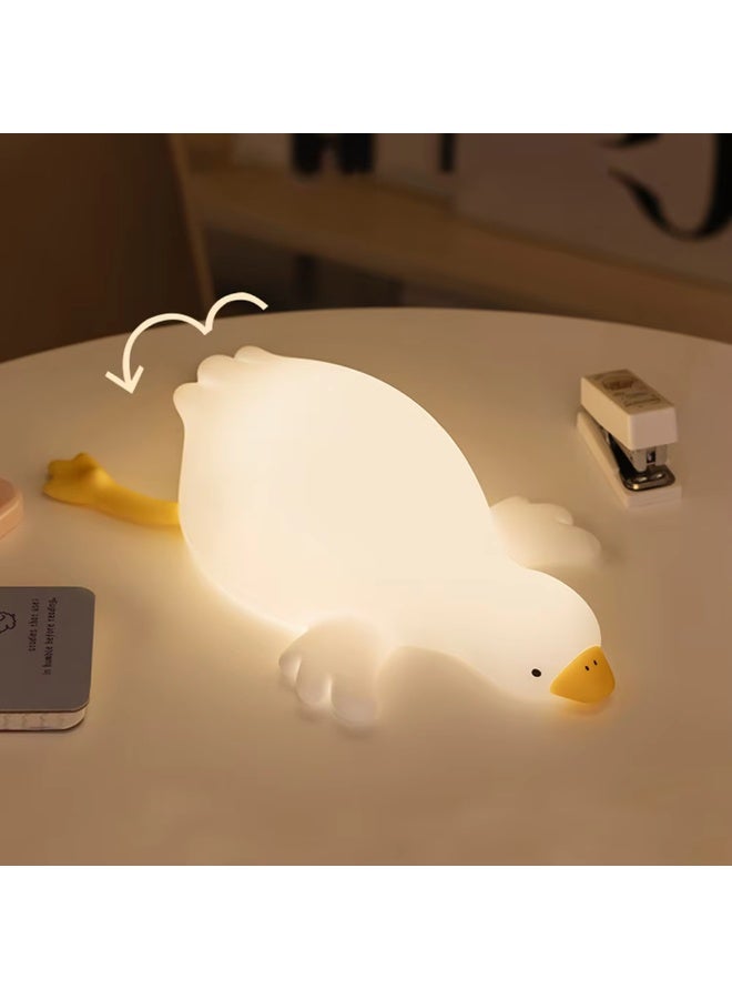 BlueFire Squishy Goose Silicone Night Light Timer - Rechargeable, Dimmable, Touch Bedside Lamp, Cute Duck Table Decor for Nursery, Kids Room, Breastfeeding, & Halloween Fun Gifts (Warm White) - Image 4