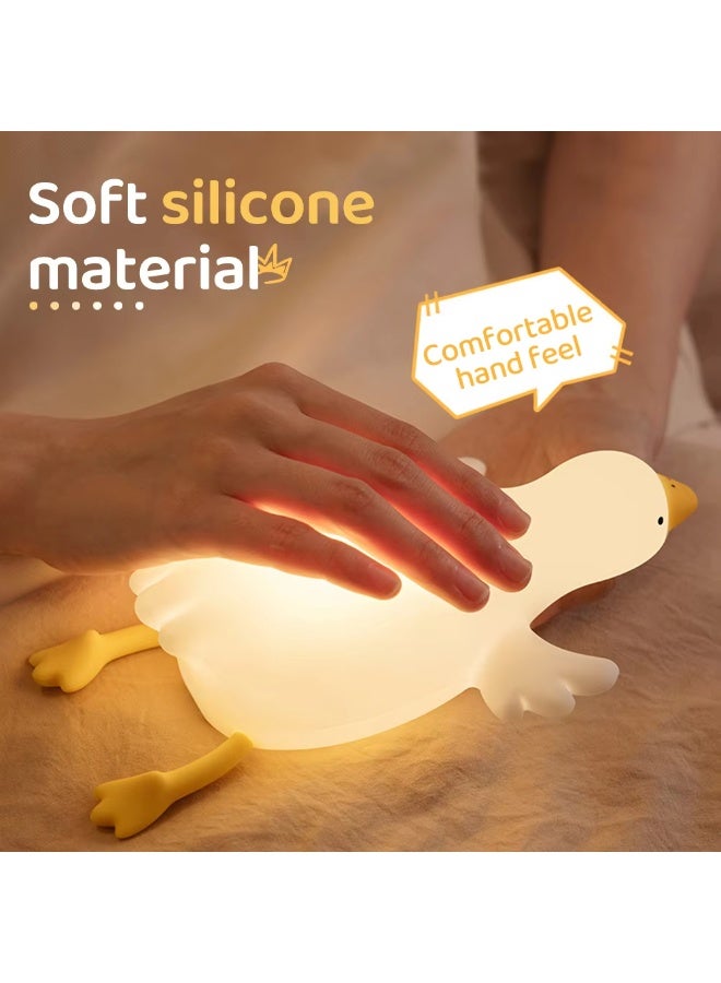 BlueFire Squishy Goose Silicone Night Light Timer - Rechargeable, Dimmable, Touch Bedside Lamp, Cute Duck Table Decor for Nursery, Kids Room, Breastfeeding, & Halloween Fun Gifts (Warm White) - Image 5