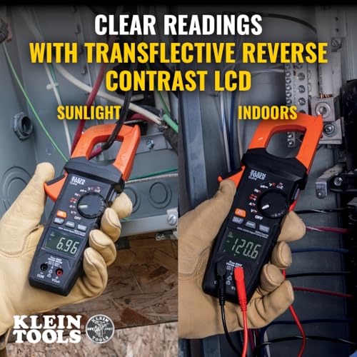 Klein Tools مقياس كلين للأدوات CL810 الرقمي، نطاق تلقائي TRMS، فولت/تيار AC/DC، LOZ، استمرارية، تردد، سعة، NCVT، درجة حرارة، أكثر من 1000 فولت، مصباح يدوي - Image 2