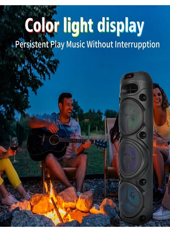 ZQS8308 Factory Top 3 6.5 Inch RGB Cylinder Bluetooth Party Music Speaker - Image 2