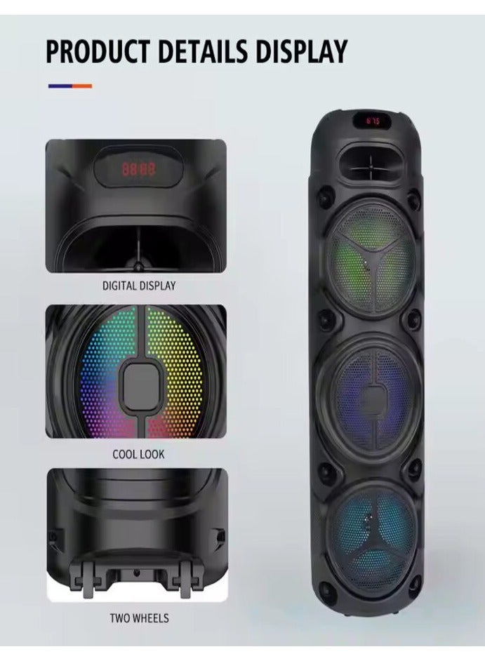 ZQS8308 Factory Top 3 6.5 Inch RGB Cylinder Bluetooth Party Music Speaker - Image 1