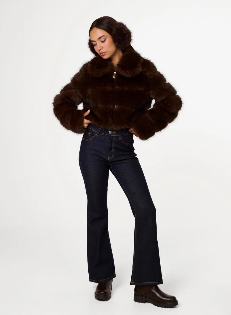 Faux Fur Cropped Coat