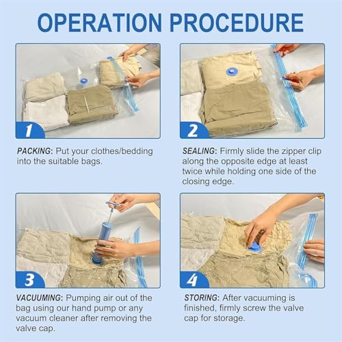 Funny Teddy 5 Pack Vacuum bags for clothes with pump - Vacuum Storage Bags with Hand Pump - vaccine bags for clothes with pump - vacuum bag Compression packing bags - Image 4