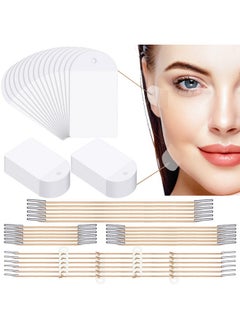 Maitys 204 Pieces Face Lift Tapes With Lifting Rope Sets 180 Pieces Face Tape Lifting Invisible Adhesive Lifting Patch Quick Face Lifting Band Neck And Eye Lift Tape For Women Ladies Face Beauty  - Image 1