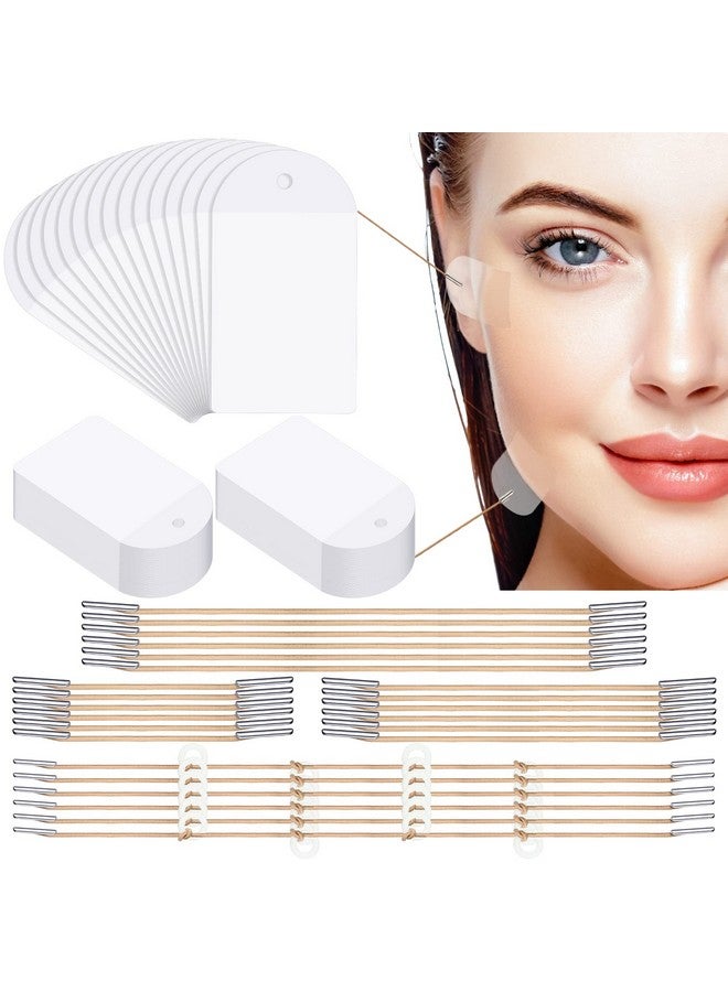 Maitys 204 Pieces Face Lift Tapes With Lifting Rope Sets 180 Pieces Face Tape Lifting Invisible Adhesive Lifting Patch Quick Face Lifting Band Neck And Eye Lift Tape For Women Ladies Face Beauty - Image 1