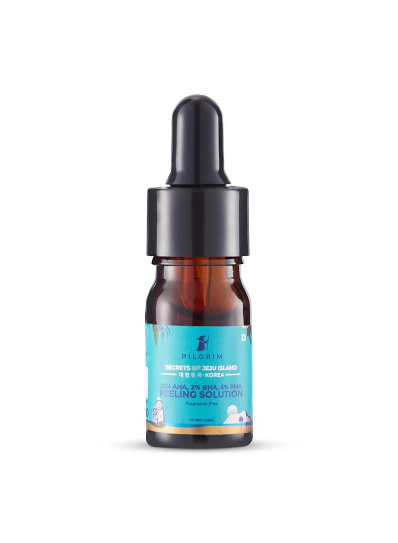 PILGRIM Pilgrim 25% AHA + 2% BHA + 5% PHA Peeling Solution Mini for Face | 10-Minute Facial | Chemical peel for face for glowing skin | Exfoliating serum| Men & Women | At-home facial | 5 ml (Sample)