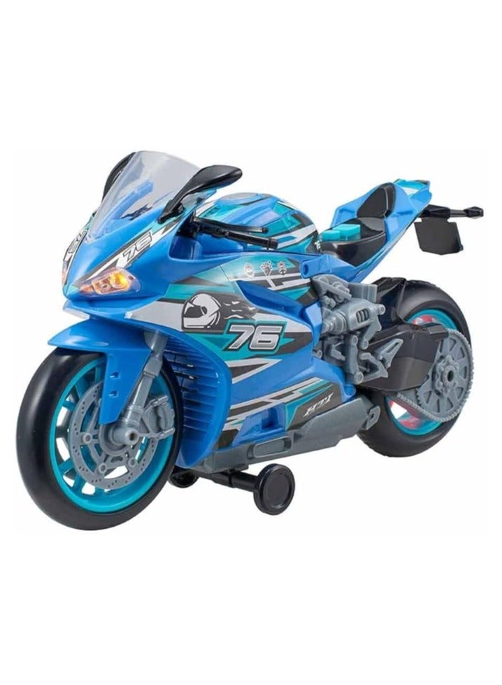 تيم ستيرز دراجة نارية ستريت موفرز مزودة بمحرك مع صوت وضوء من تيمسترز، مقاس 27 سم blue - Image 1