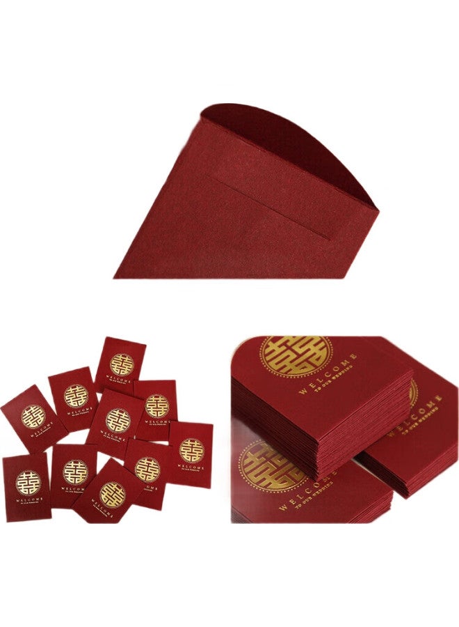 Gasco Small Red Envelopes [50 Pieces], Wedding Gift Money Envelopes, Mini Red Envelopes For Wedding, Small Size For Door Stopper, Money-Luck Envelopes - Image 2