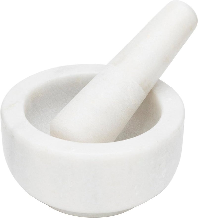 Fox Run Trendy widespread design Mortar and Pestle, Marble, White, 4.75" Various size alternatives - Image 1