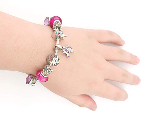 YOUFENG Love Beads Charms Bracelet for Women Snake Chain Unicorn Charm Flower Charms Bracelets Birthday Gifts for Her Amethyst Bracelet 2 - Image 5
