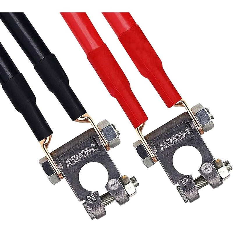 DLronwey Battery Terminal Connectors,Military Spec Positive Negative Heavy Duty Battery Terminals with 4 pcs 2 Gauge 3/8 Copper Lugs,4 Heatshrink,2 Cover and Anti Corrosion Washers - Image 2