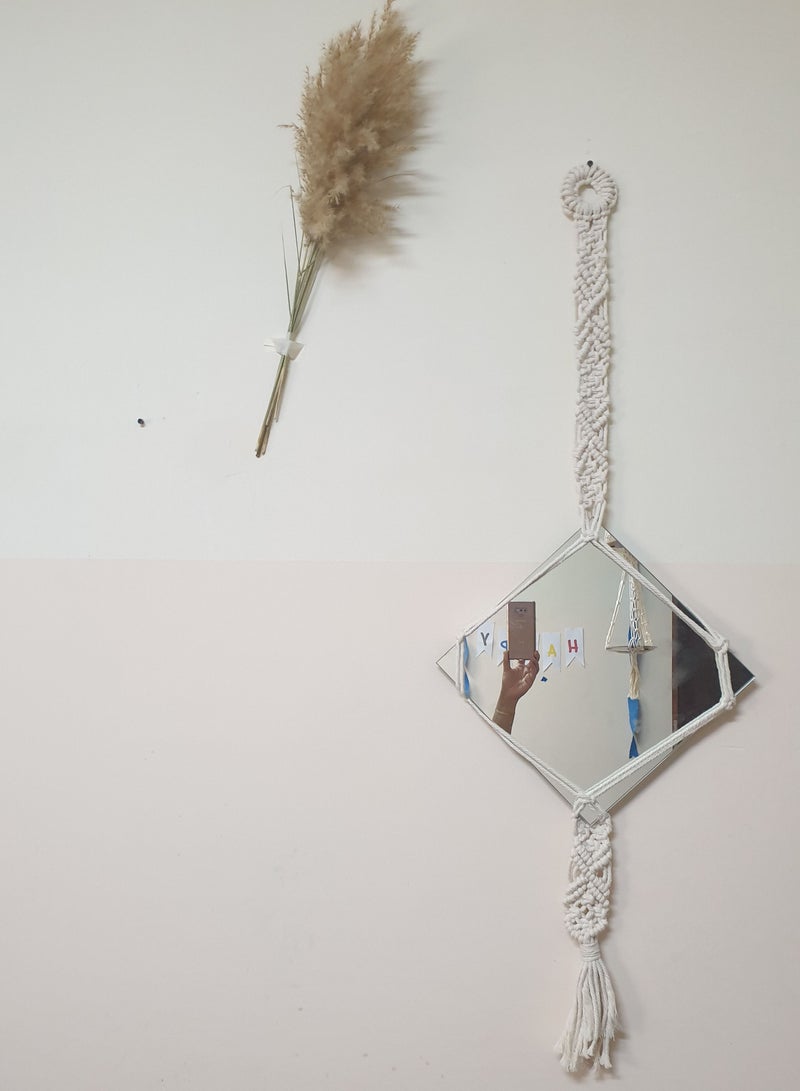 macrame sanu wall mounted macrame mirror frame 
