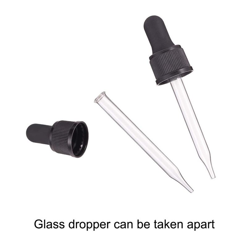 PH PandaHall 18-410 Glass Eye Droppers for 30ml/1oz Essential Oil, Set of 12 Pressure Rotating Cover Oil Droppers Pipettes Roller Tops for Dropper Bottles, Perfume, 9.5x2.18cm, Inner diameter 1.77cm - Image 5