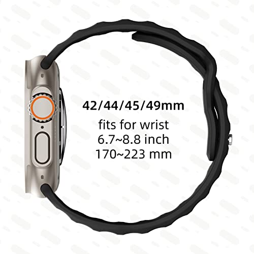 Suitisbest Sport Band Compatible with Apple Watch Ultra 2 Band 49mm 46mm 45mm 44mm 42mm for Men, Soft Silicone Wristbands Waterproof Replacement Strap for iWatch Series 11 10 9 8 7 6 5 4 3 SE Ultra 3 2 1, 2 Pack - Image 4